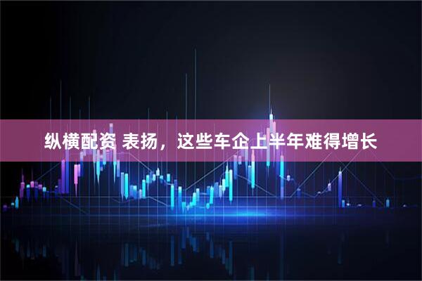 纵横配资 表扬，这些车企上半年难得增长