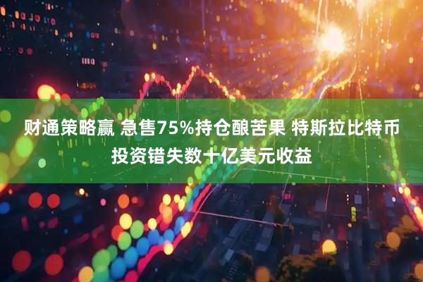 财通策略赢 急售75%持仓酿苦果 特斯拉比特币投资错失数十亿美元收益