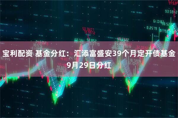 宝利配资 基金分红：汇添富盛安39个月定开债基金9月29日分红